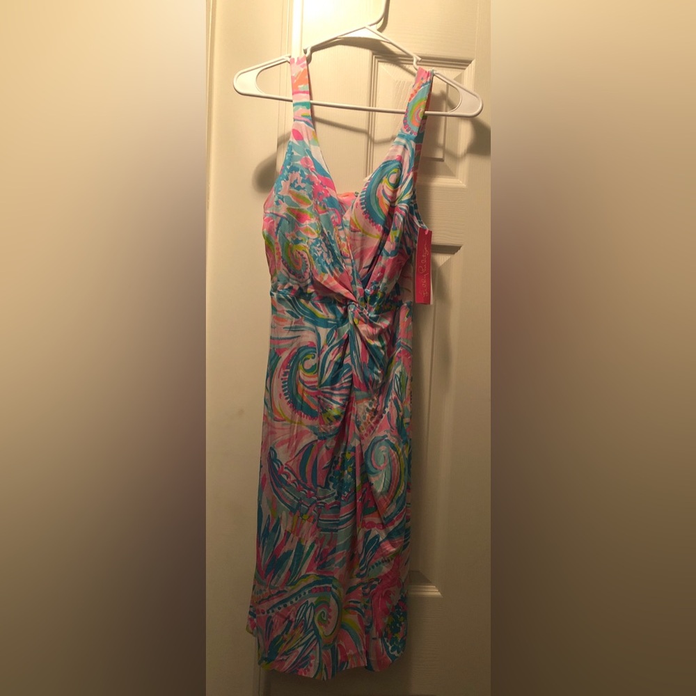 Vibrant Pink and Blue Women's Dress